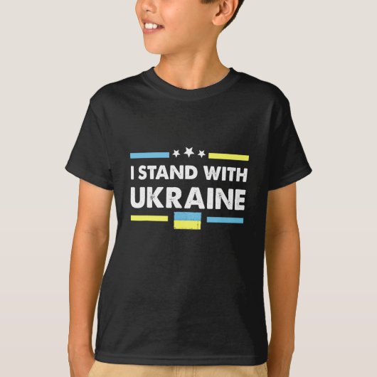 T-shirt Je Suis Avec L'Ukraine Un Drapeau Ukrainien Fort (Devant)