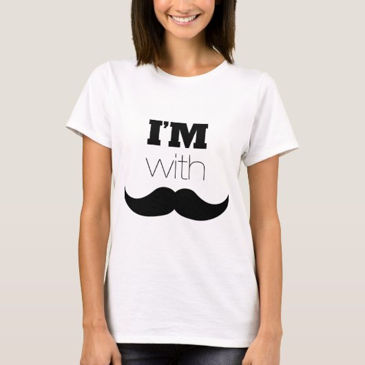 T-shirt Je suis avec Moustache (Devant)