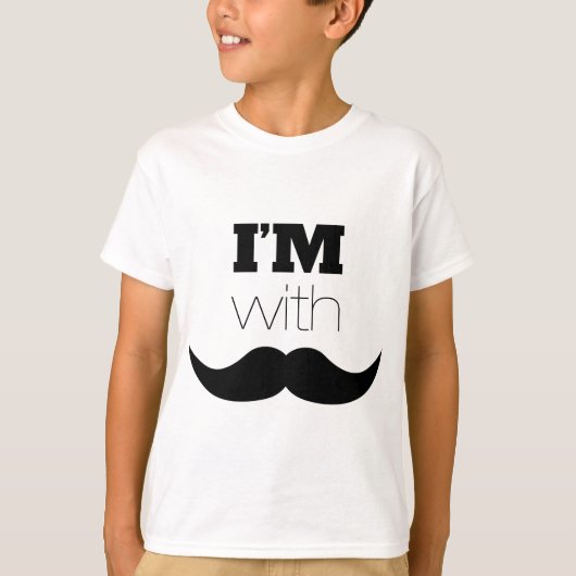 T-shirt Je suis avec Moustache (Devant)