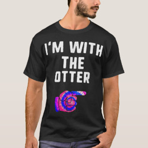 T-shirt Je suis avec Otter Tie Dye Halloween jumelé couple