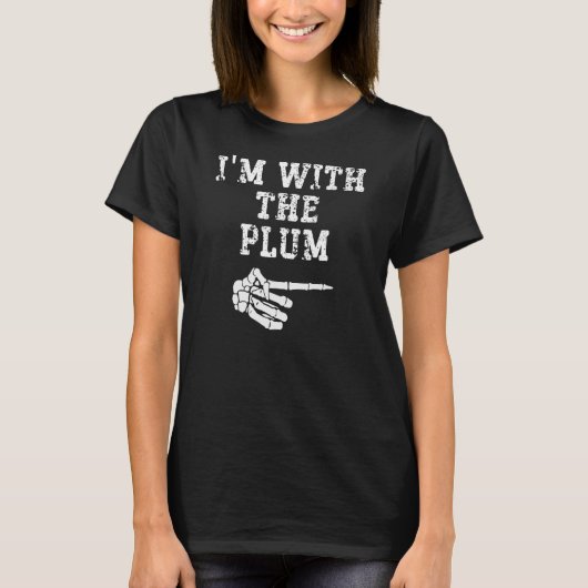 T-shirt Je suis avec Plum Point Matching Couples Halloween (Devant)