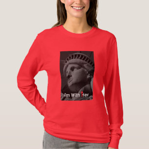 T-shirt Je suis avec sa statue de pièce en t de longsleev