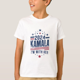T-shirt Je suis avec son vote Kamala pour 2024 Kamala-Harr