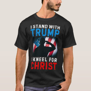 T-shirt Je suis avec Trump est mon président agenouillez-v