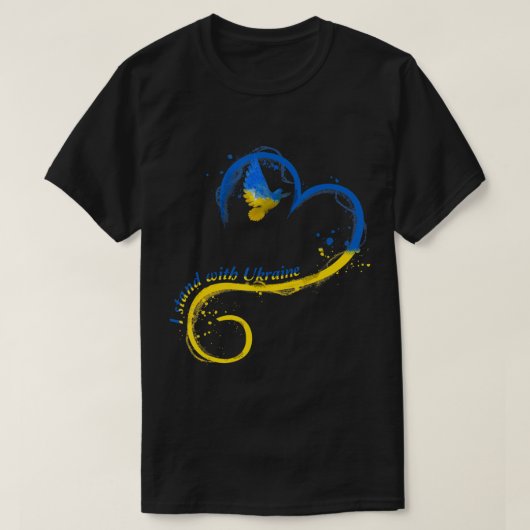 T-shirt Je suis avec Ukraine Dove Drapeau Paix Free Ukrain (Design devant)