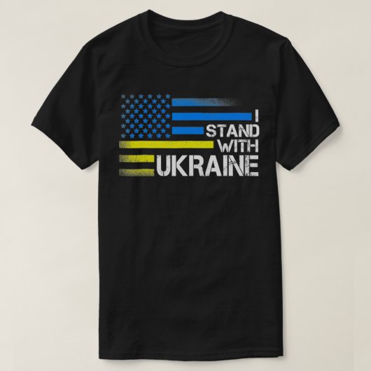 T-shirt Je suis avec Ukraine Flag American Flag Support Ro (Design devant)
