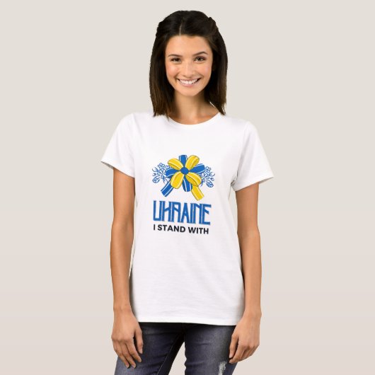 T-shirt Je suis avec Ukraine Flag - Soutenez les Ukrainien (Devant entier)