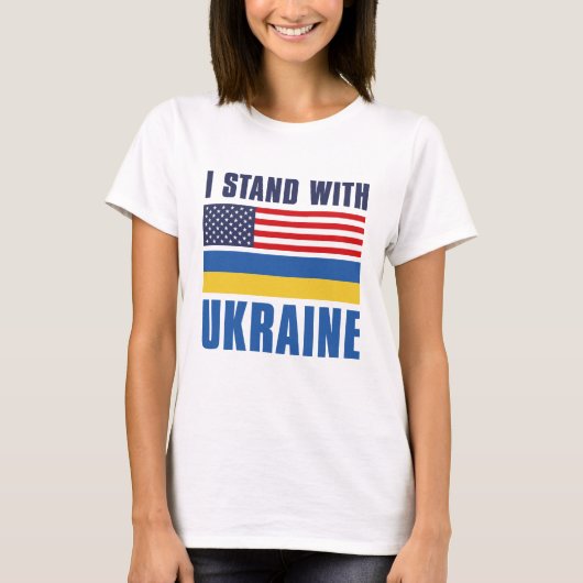 T-shirt Je Suis Avec Ukraine USA (Devant)