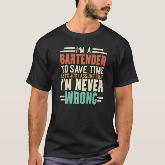 T-shirt Je suis Bartender Bartending Barman Barkeep Mixolo (Devant)