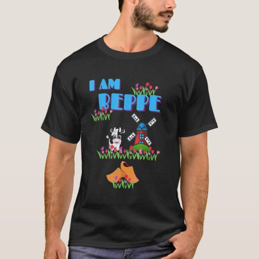 T-SHIRT JE SUIS BEPPE (GRAND-MÈRE FRISONNE) AVEC VACHE, MO (Devant)