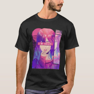 T-shirt Je Suis Bien Triste Anime Girl Otaku Japonaise Ani