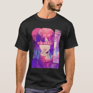 T-shirt Je Suis Bien Triste Anime Girl Otaku Japonaise Ani