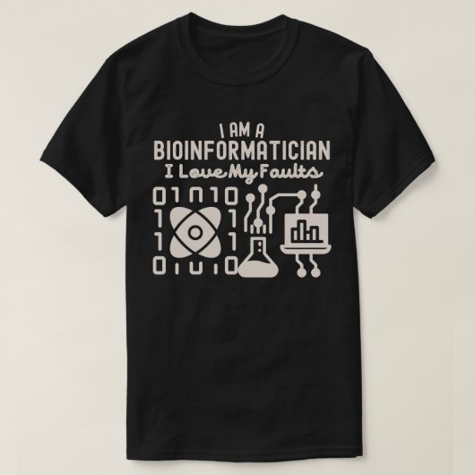 T-shirt Je Suis Bioinformaticien J'Aime Mes Fautes (Design devant)