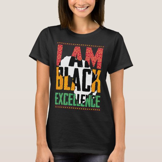 T-shirt Je Suis Black Excellence Afro Pride Junetdix (Devant)