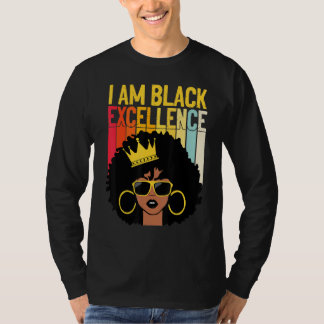 T-shirt Je Suis Black Excellence Melanin Queen Afro Femmes