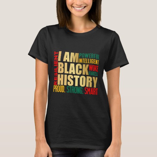 T-shirt Je Suis Black History Mois American African Pride  (Devant)
