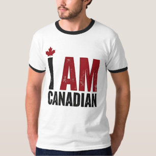 T-shirt Je suis Canadien - Déclaration patriotique et feui