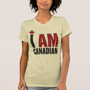 T-shirt Je suis Canadien - Déclaration patriotique et feui