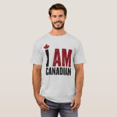 T-shirt Je suis Canadien - Déclaration patriotique et feui (Devant entier)