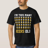 T-shirt Je suis ce nombre de bières Vieux Cool 40e anniver (Devant)