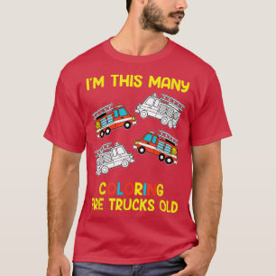 T-shirt Je suis cette série de camions de pompiers colorés