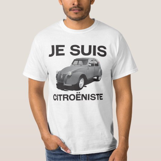 T-shirt Je suis citroëniste - original gris 2CV (Devant)