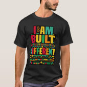 T-shirt Je suis construit différemment Typographie Rétro (Devant)