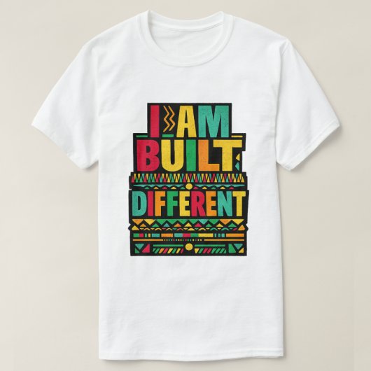 T-shirt Je suis construit différemment Typographie Rétro (Design devant)