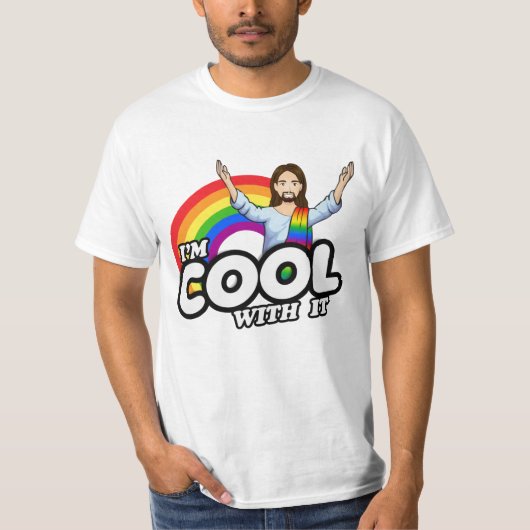 T-shirt Je suis Cool avec - Rainbow Jesus (Devant)