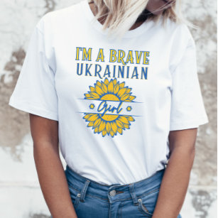 T-shirt Je suis courageuse Ukrainienne Fille de Tournesol 