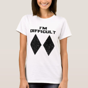 T-shirt Je suis difficile Funny Double Diamants Noirs Ski