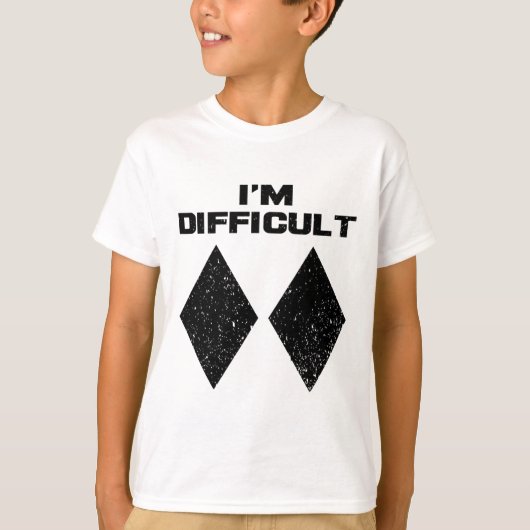 T-shirt Je suis difficile Funny Double Diamants Noirs Ski (Devant)