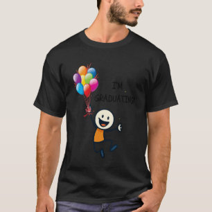 T-shirt Je suis diplômé ! Personnage bâton heureux qui cél