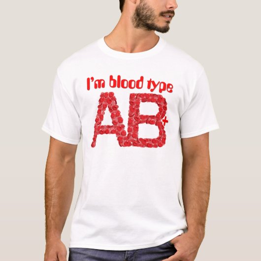 T-shirt Je suis du groupe sanguin AB positif (Devant)