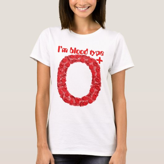T-shirt Je suis du groupe sanguin O positif (Devant)