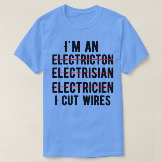 T-shirt Je suis électricien (Design devant)