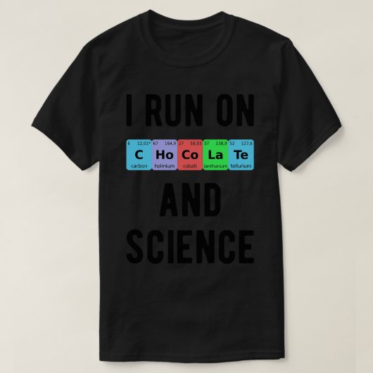T-shirt Je Suis En Cours Sur Le Chocolat Et La Science II (Design devant)