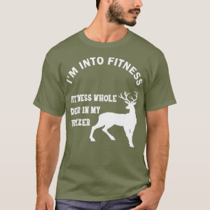 T-shirt Je suis en fitness cerf entier dans mon congélateu