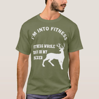 T-shirt Je suis en fitness cerf entier dans mon congélateu