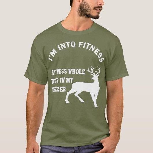 T-shirt Je suis en fitness cerf entier dans mon congélateu (Devant)