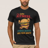 T-shirt Je suis en forme. Fit'ness Burger Dans Ma Bouche (Devant)