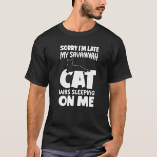 T-shirt Je suis en retard, mon chat dormait sur moi Savan