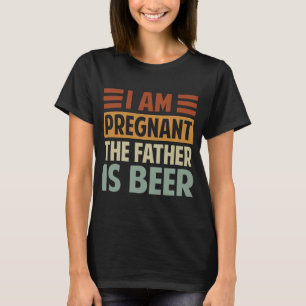 T-shirt Je Suis Enceinte Le Père Est Bière Ironie Dit