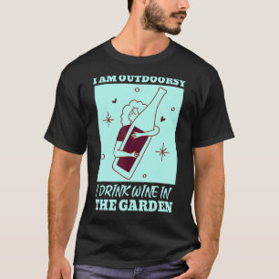 T-shirt Je Suis Extérieur Je Bois Du Vin Dans Le Vin Du Ja