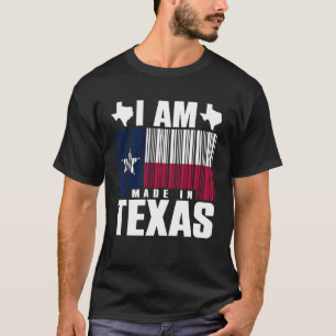 T-shirt Je suis fait au Texas Drapeau texan Code-barres Fê