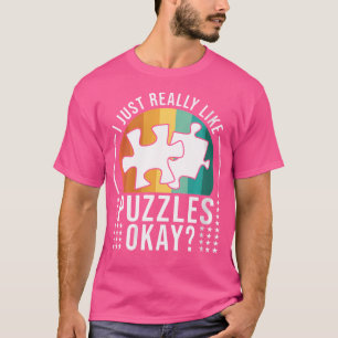 T-shirt Je Suis Fan De Puzzles énigmatique Drôle Jigsaw Pu