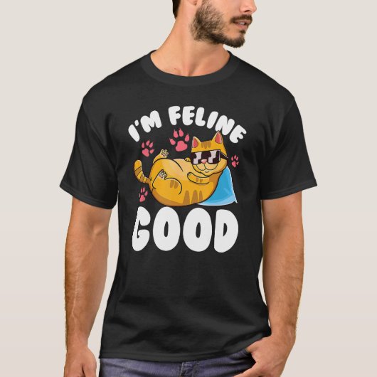 T-shirt Je Suis Feline Good Chat Pour Kitten Chat Papa Cha (Devant)