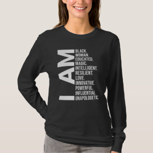T-shirt Je Suis Femme Noire Belle Magie Intelligente 