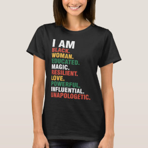 T-shirt Je Suis Femme Noire Histoire Noire Mois Éducation