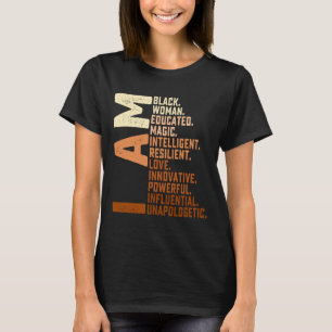 T-shirt Je Suis Femme Noire Mois De L'Histoire Des Noirs S